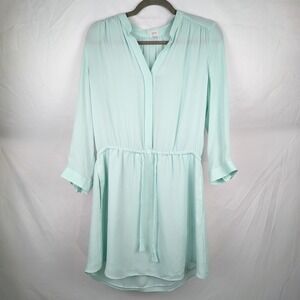 T. Babaton Aritzia 100% Silk V Neck Midi Shirt Dress M Coquette Fairy Boho Flowy